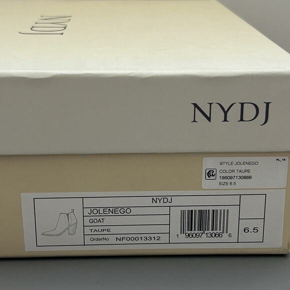 NYDJ JoleneGo Suede Block Heel Boots Women Sz 6.5 Color Taupe - Picture 12 of 12